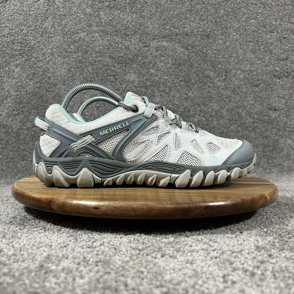 Merrell All Out Blaze Aero Sport Women's Sz 10 Gray Teal Hiking Water Shoes Used